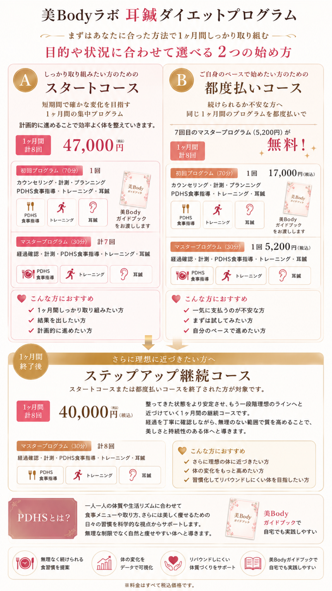 auricular-acupoint-diet-pricing
OMT美Bodyメニュー