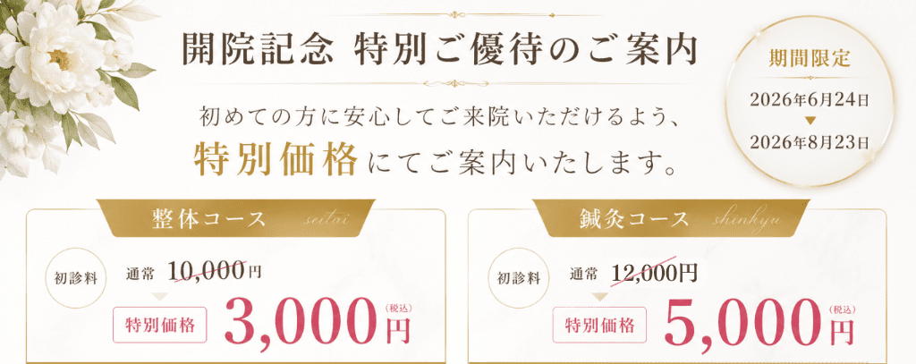 開院記念特別ご優待のご案内